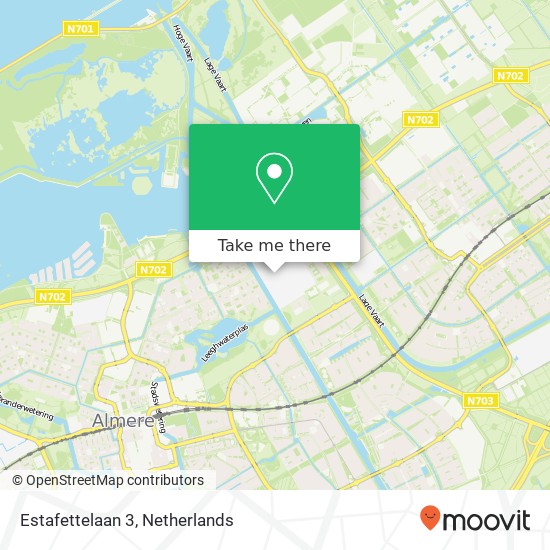Estafettelaan 3, 1318 EG Almere-Stad kaart