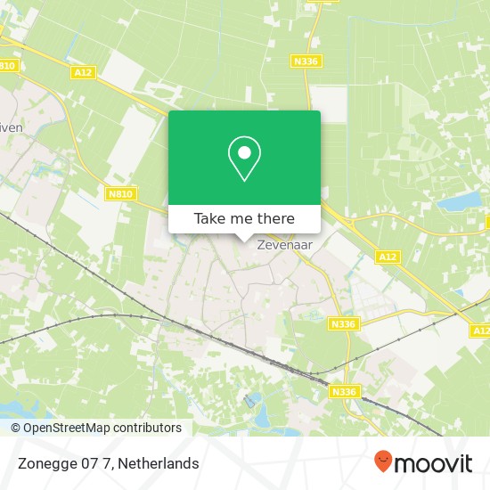 Zonegge 07 7, 6903 EP Zevenaar kaart