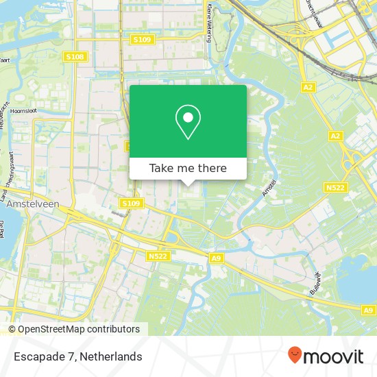 Escapade 7, 1183 NM Amstelveen kaart