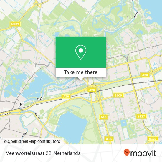 Veenwortelstraat 22, 3056 RK Rotterdam kaart