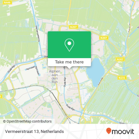 Vermeerstraat 13, 2406 TR Alphen aan den Rijn kaart