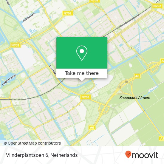 Vlinderplantsoen 6, 1338 KW Almere-Buiten kaart
