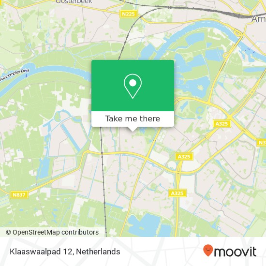 Klaaswaalpad 12, 6843 Arnhem kaart