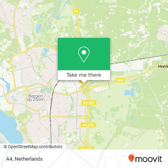 A4, A4, Bergen op Zoom, Nederland kaart