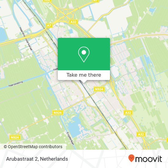Arubastraat 2, 8442 KJ Heerenveen kaart