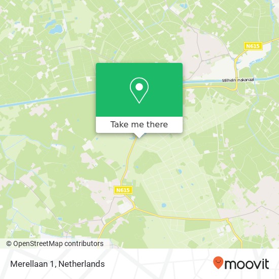 Merellaan 1, 5737 PK Lieshout kaart