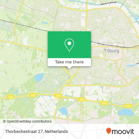 Thorbeckestraat 27, 5037 RL Tilburg kaart