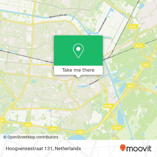 Hoogvensestraat 131, 5017 CC Tilburg kaart