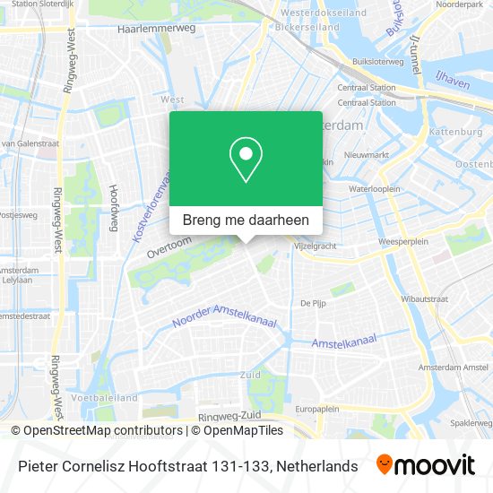 Pieter Cornelisz Hooftstraat 131-133 kaart