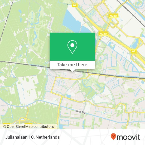 Julianalaan 10, 3451 CX Vleuten kaart