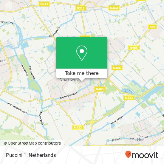 Puccini 1, 2671 XK Naaldwijk kaart