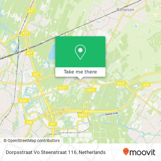 Dorpsstraat Vo Steenstraat 116, Dorpsstraat Vo Steenstraat 116, 3732 HL De Bilt, Nederland kaart