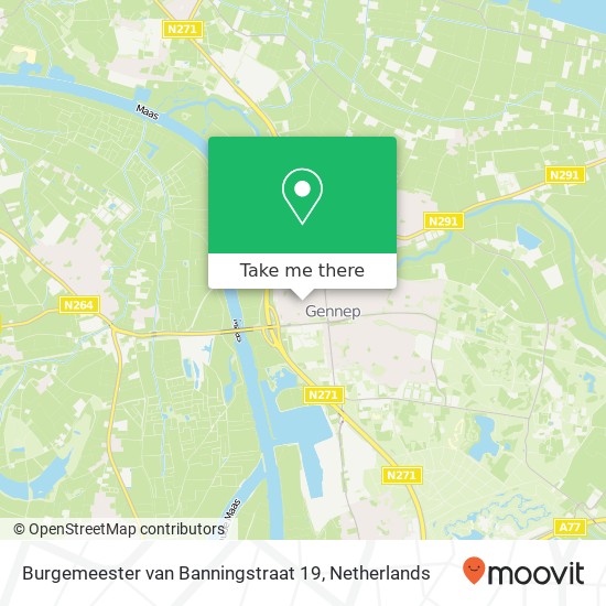 Burgemeester van Banningstraat 19, 6591 AS Gennep kaart