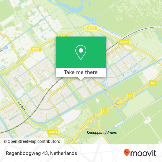 Regenboogweg 43, Regenboogweg 43, 1339 ET Almere, Nederland kaart