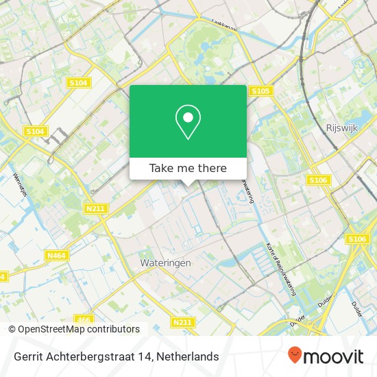 Gerrit Achterbergstraat 14, 2548 EK Den Haag kaart