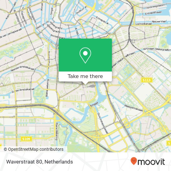 Waverstraat 80, 1079 VP Amsterdam kaart