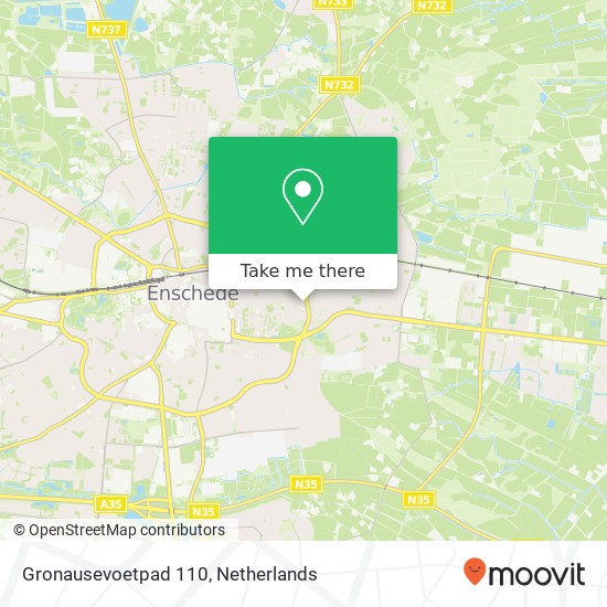 Gronausevoetpad 110, 7511 BN Enschede kaart