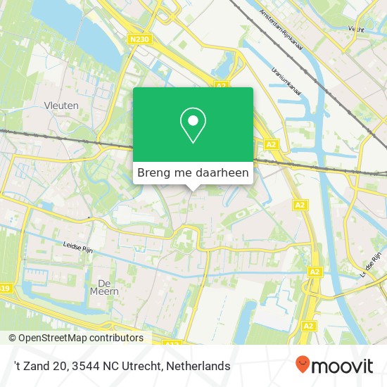 't Zand 20, 3544 NC Utrecht kaart