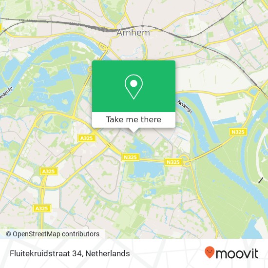 Fluitekruidstraat 34, 6832 EA Arnhem kaart