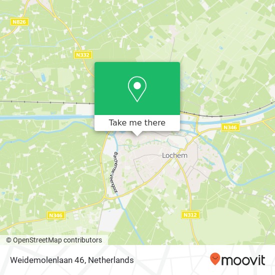 Weidemolenlaan 46, 7241 VG Lochem kaart
