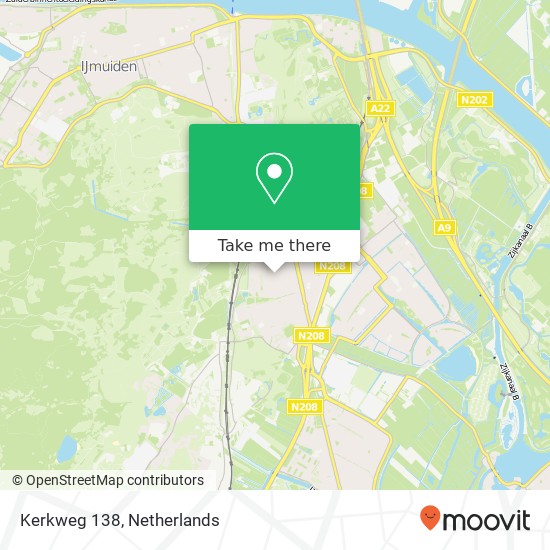 Kerkweg 138, 2071 NH Santpoort-Noord kaart