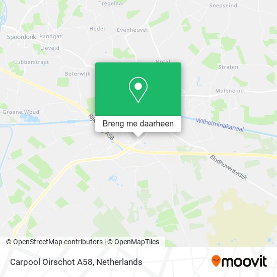 Carpool Oirschot A58 kaart