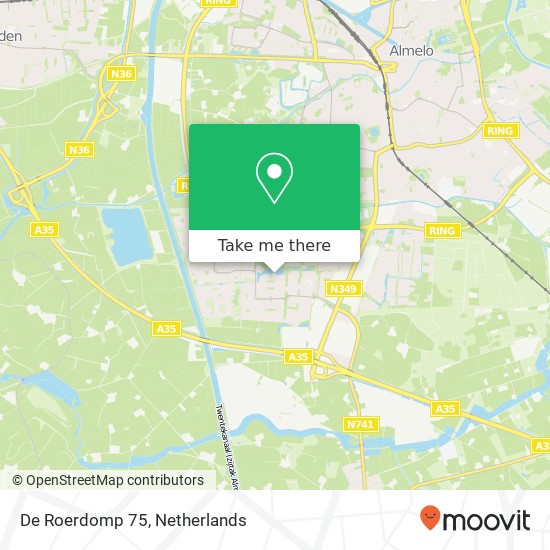 De Roerdomp 75, 7609 WB Almelo kaart