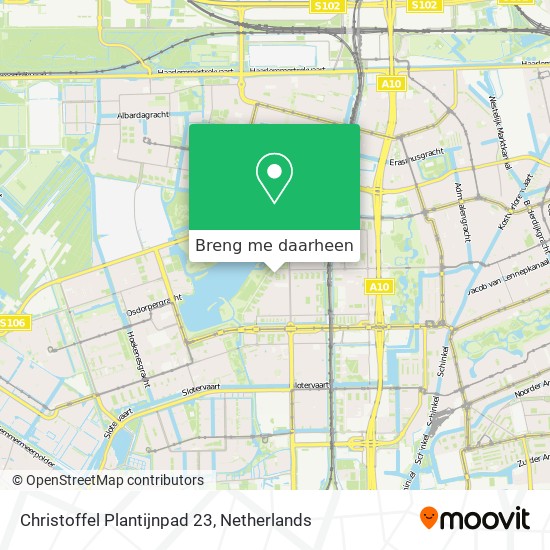 Christoffel Plantijnpad 23 kaart