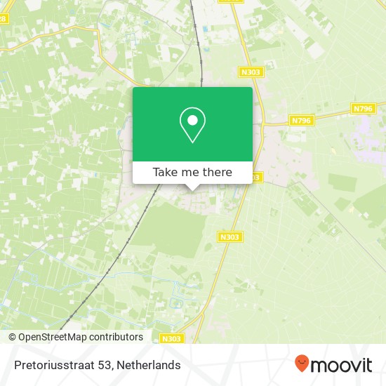 Pretoriusstraat 53, 3851 ZK Ermelo kaart