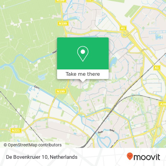 De Bovenkruier 10, 3828 AR Hoogland kaart