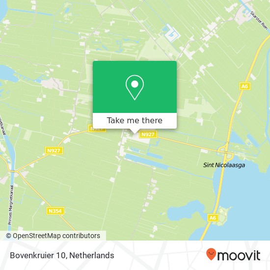 Bovenkruier 10, 8521 MG Sint Nicolaasga kaart