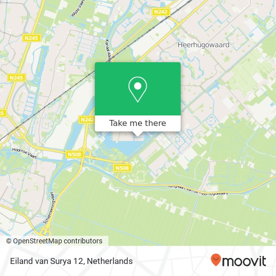 Eiland van Surya 12, 1705 SH Heerhugowaard kaart