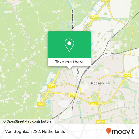 Van Goghlaan 222, 4703 JE Roosendaal kaart