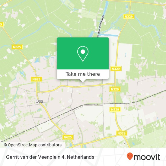 Gerrit van der Veenplein 4, 5348 RG Oss kaart
