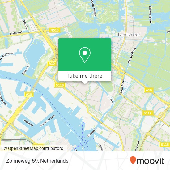 Zonneweg 59, 1033 CH Amsterdam kaart
