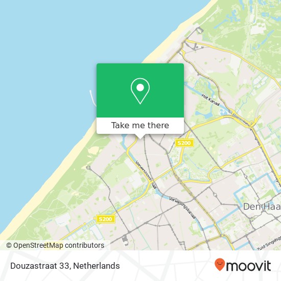 Douzastraat 33, 2581 RW Scheveningen kaart