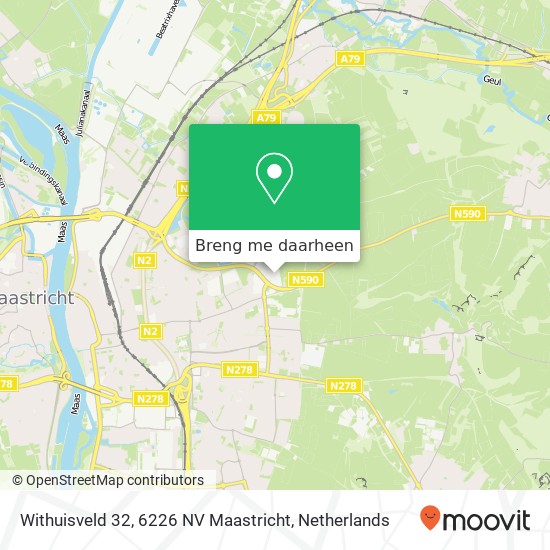 Withuisveld 32, 6226 NV Maastricht kaart