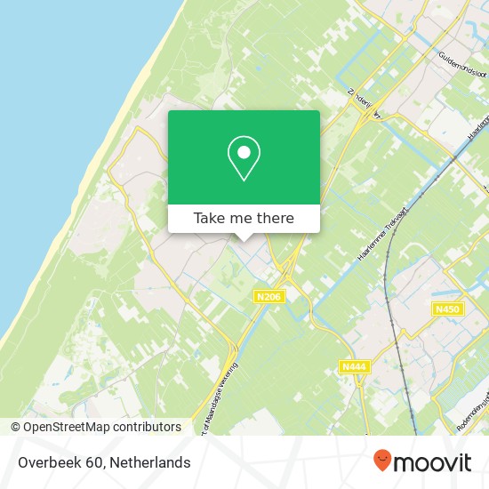 Overbeek 60, 2201 JX Noordwijk-Binnen kaart