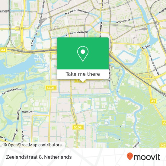 Zeelandstraat 8, 1082 BW Amsterdam kaart