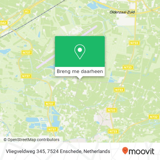 Vliegveldweg 345, 7524 Enschede kaart