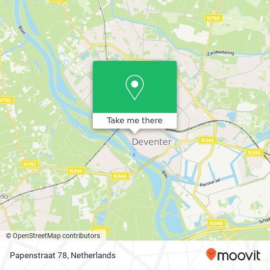 Papenstraat 78, 7411 NG Deventer kaart