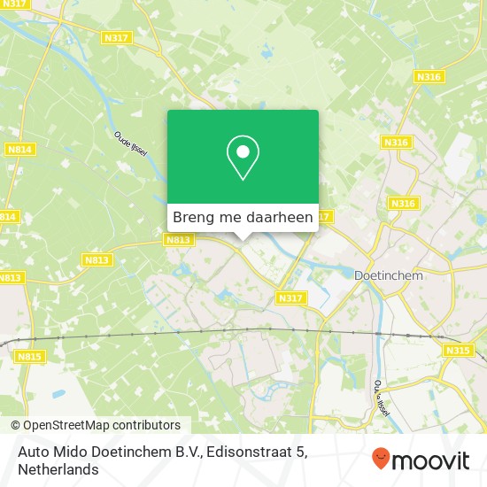 Auto Mido Doetinchem B.V., Edisonstraat 5 kaart