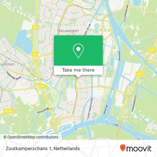Zoutkamperschans 1, 3432 TZ Nieuwegein kaart
