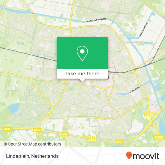 Lindeplein, 5038 PM Tilburg kaart