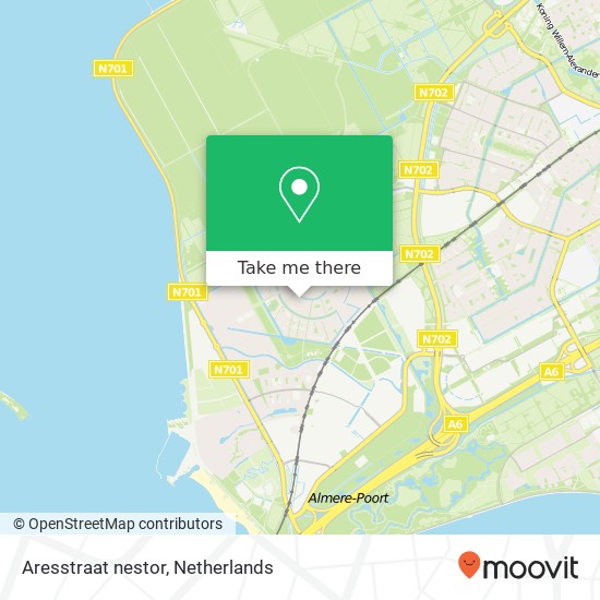 Aresstraat nestor, 1363 VJ Almere-Stad kaart
