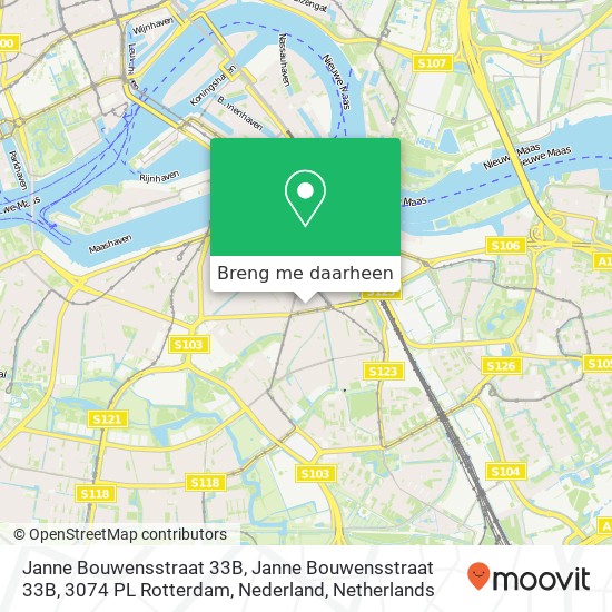 Janne Bouwensstraat 33B, Janne Bouwensstraat 33B, 3074 PL Rotterdam, Nederland kaart