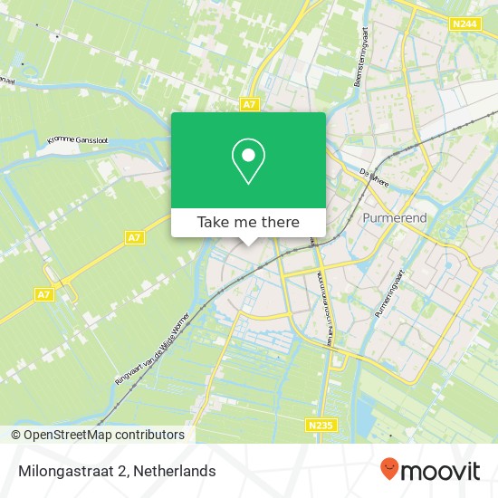 Milongastraat 2, 1448 VV Purmerend kaart
