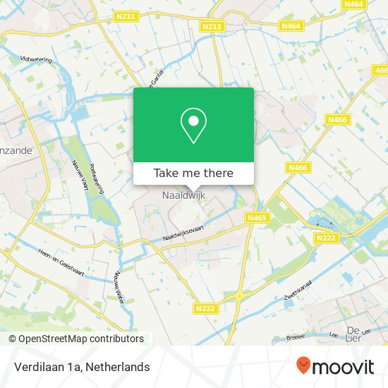 Verdilaan 1a, Verdilaan 1a, 2671 VW Naaldwijk, Nederland kaart