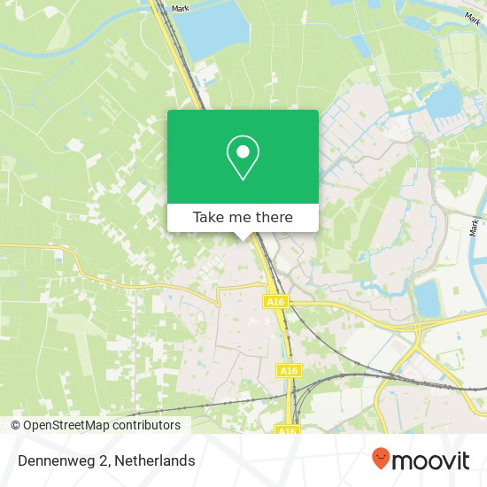 Dennenweg 2, 4841 KN Prinsenbeek kaart