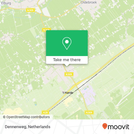 Dennenweg, 8084 't Harde kaart